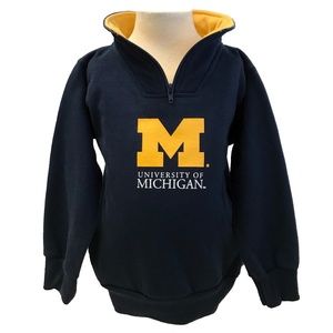 University of Michigan Toddler Zip Neck Sweater